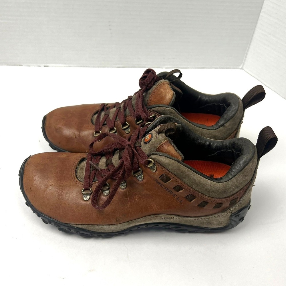 Merrell Chameleon Arc Traveler Acorn Brown Leather Hiking Shoes Womens 7 Utility